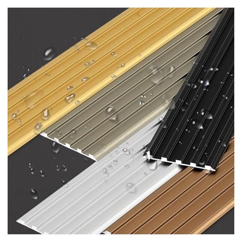 Anti-Rutsch-Treppenkantenprofil, Aluminium Treppenkantenschutz Übergangsleiste Mehrfarbig 90x(4-5) cm(Black,90x4cm) von BPABDEITR