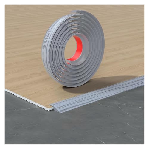 BPABDEITR Boden Tür Streifen Übergang, Selbstklebende Bodenübergangsleiste aus PVC, 100 cm, mehrere Breiten, Mehrfarbig(Gray Wood Grain,W-3.5cm) von BPABDEITR