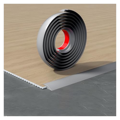 BPABDEITR Boden Tür Streifen Übergang, Selbstklebende Bodenübergangsleiste aus PVC, 100 cm, mehrere Breiten, Mehrfarbig(Grijs,W-3.5cm) von BPABDEITR
