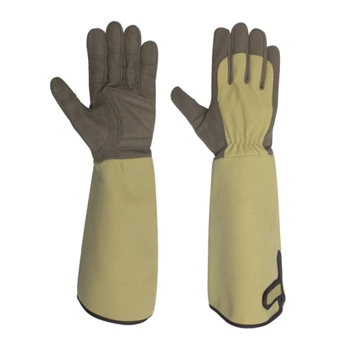 BPABDEITR Canvas-Gartenhandschuhe, 1 Stück, lang, Rosenschnitt, mit Touchscreen, mehrere Größen(Medium) von BPABDEITR