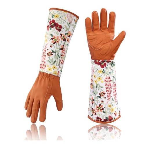 BPABDEITR Gartenarbeit Rose Beschneiden Arbeit Schweißen Stulpen Handschuhe Multicolor(Sunflower Brown) von BPABDEITR