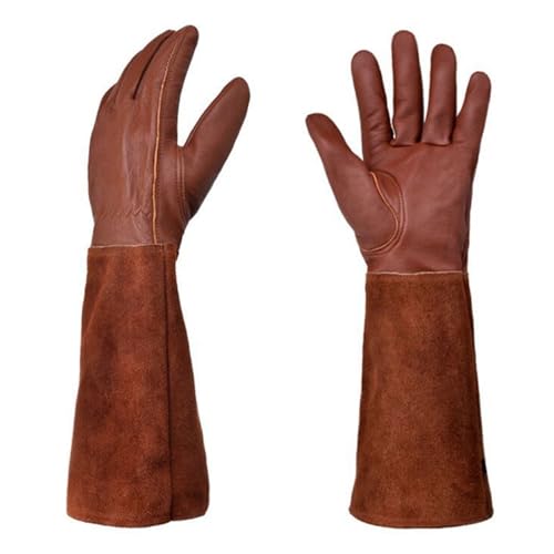 BPABDEITR Gartenhandschuhe for Rosenschnitt, Leder, mehrfarbig, mehrere Größen, 1 Paar(Bruin,Small) von BPABDEITR