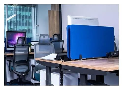 BPABDEITR Schreibtisch-Sichtschutzwand, Schreibtischteiler Blau Mehrere Größen(90x30CM) von BPABDEITR