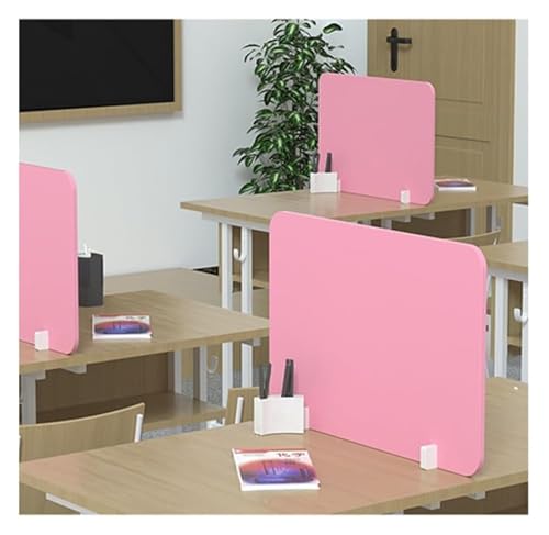 BPABDEITR Schreibtisch-Sichtschutzwand, Sichtschutzteiler for den Schreibtisch, PVC, Mehrfarbig, mehrere Größen, 2er-Pack(Roze,40X30cm) von BPABDEITR