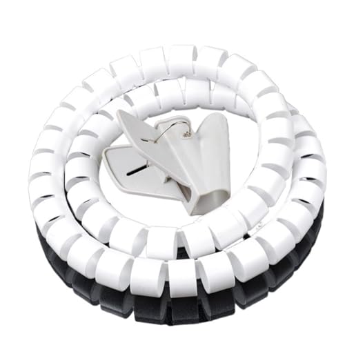 BPABDEITR Spiralwickelrohr-Kabel-Organizer, mehrfarbig, mehrere Größen(White,ID 22mm 1.5 Meter) von BPABDEITR