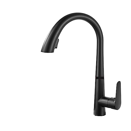 Küchenarmaturen, Ausziehbarer Küchenhahn, heißes und kaltes Wasser, drehbar, einziehbar, 60 cm, mehrfarbig(Black) von BPABDEITR