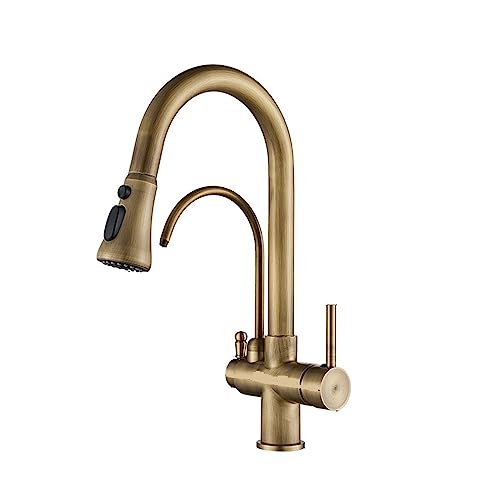 Küchenarmaturen, Mehrfarbiger ausziehbarer Küchenmischbatterie mit 360-Grad-Drehung(Antique) von BPABDEITR
