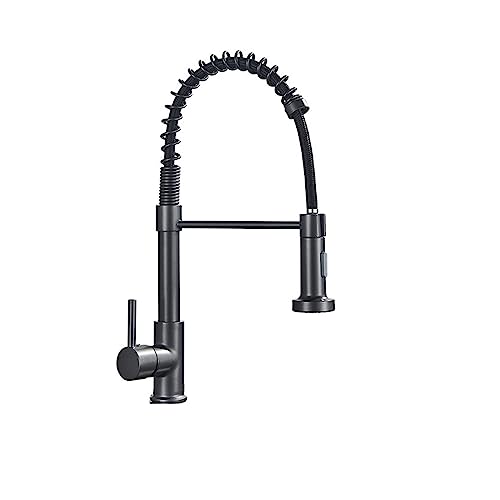 Küchenarmaturen, Messing Pull-Out Küche Wasserhahn Deck Montieren 360 Grad Drehen Heiß Kalt Mixer Multicolor(Gun Gray) von BPABDEITR