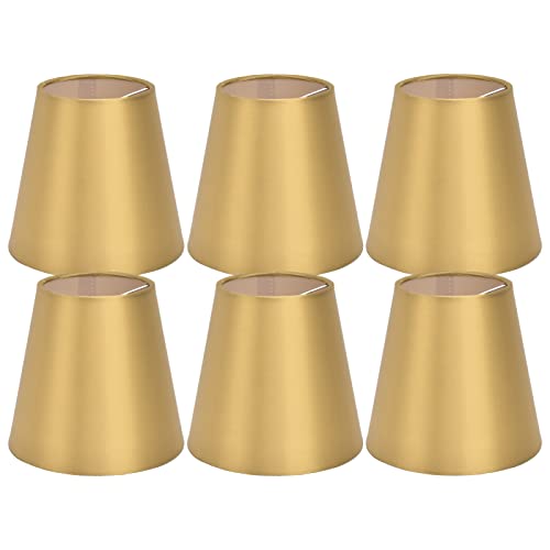 Lampenschirme Trommel-Schirm, 6er-Pack Stofflampenschirme for E14-Glühbirnen, mehrfarbig(Golden Px153) von BPABDEITR