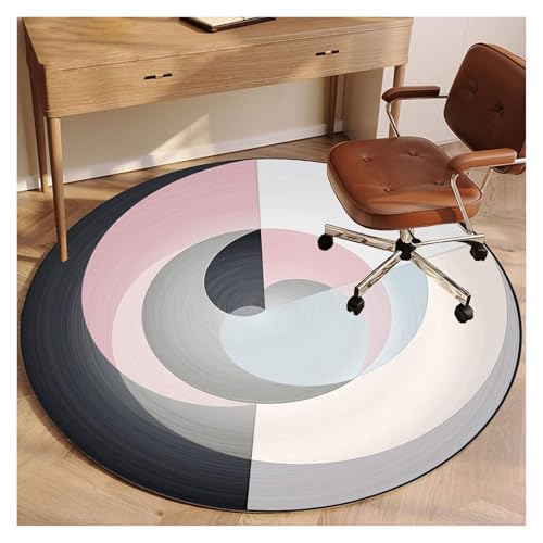 Stuhlmatte für Hartholzboden, Runde Stuhlmatte for Teppichboden, Mehrfarbig(B,120 cm) von BPABDEITR