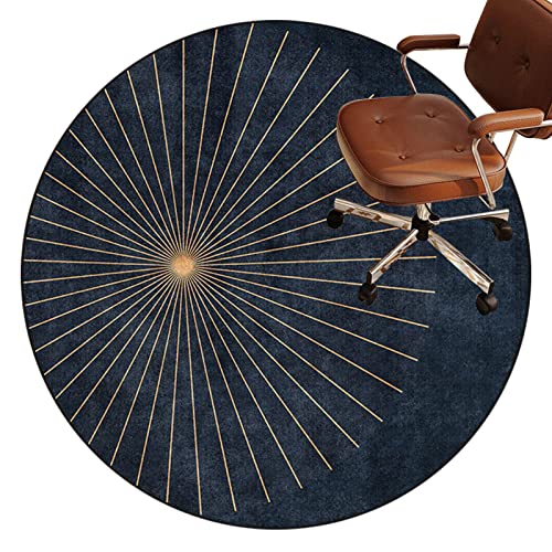 Stuhlmatte für Hartholzboden, Runder Stuhlmatten-Teppich for Hartholz-Teppichböden, Heimbüro, Mehrfarbig, mehrere Größen(C,90 cm) von BPABDEITR