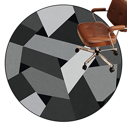 Stuhlmatte für Hartholzboden, Runder Stuhlmatten-Teppich for Hartholz-Teppichböden, Heimbüro, Mehrfarbig, mehrere Größen(F,160 cm) von BPABDEITR