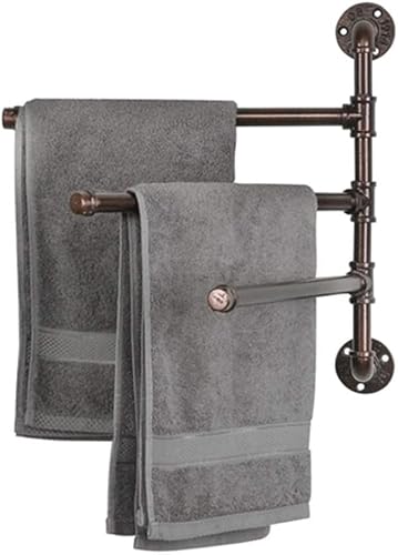 Handtuchständer Industrieller Retro-Handtuchhalter Wasserrohr-Handtuchhalter 3-lagiger drehbarer Handtuchhalter Badezimmer-Handtuchhalter Handtuchhalter Handtuchstange von BPILOT
