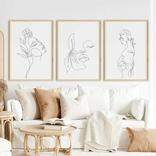 Nordische abstrakte Frau Linien Blume Minimalismus Wandkunst Leinwand Malerei Poster und Druck Bilder Wohnzimmer Dekor 60x80cm-3 Stück Rahmenlos Nordische abstrakte Frau Linien Blume Minimalismus Wandkunst Leinwand Malerei Poster und Druck Bilder Wohnzimmer Dekor 60x80cm-3 Stück Rahmenlos von BPJSTU
