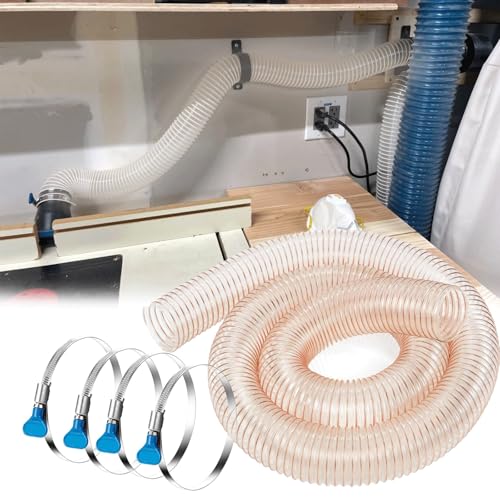 1 Stück Industrie-Staubsammelschlauch aus transparentem PU – Kupferdrahtverstärkt, for Werkstattsauger/Holzbearbeitung(Dia-105(mm) Long700cm) von BPQCOFZT