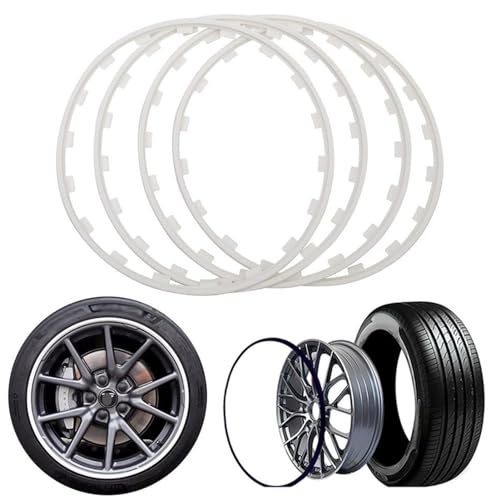 16-20 Zoll Felgenschutz - Robuster Felgenschutz aus Nylon for Leichtmetallfelgen, Anti-Kratz-Set - 5 Farben erhältlich(White,20 in) von BPQCOFZT