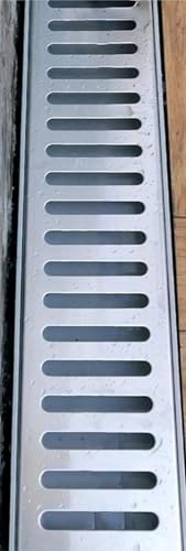BPQCOFZT 1 Stück langlebiges Kanalentwässerungsset for den Außenbereich mit Edelstahlgitter – 60 cm Harzgrabenentwässerungssystem(100x30x30cm) von BPQCOFZT