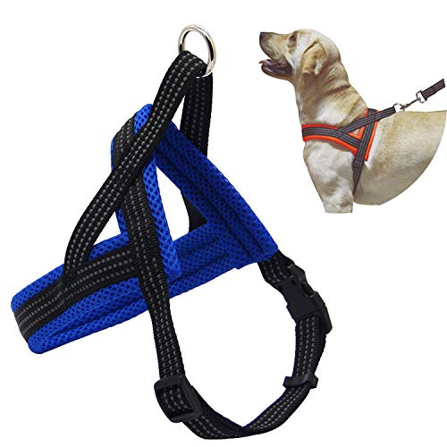 BPS® Hundegeschirr für Haustiere, verstellbar, 4 Größen zur Auswahl für kleine mittelgroße und große Hunde (L, Blau) BPS-3883A von BPS BUENA PET SHOP