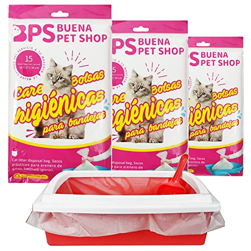 BPS Katzenklo Katzenstreutasche Katzentoiletten Einlagen Kordelzugbeutel Total 45 Beutel von BPS BUENA PET SHOP
