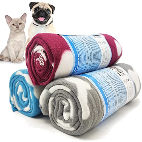 BPS 3 Stück Decke für Hunde, Katzen, Haustiere, weiche Decke, 2 Größe, um Farben zu wählen, zufällig gesendet (Size L: 120 * 100 cm) BPS-1040 * 3 von BPS BUENA PET SHOP