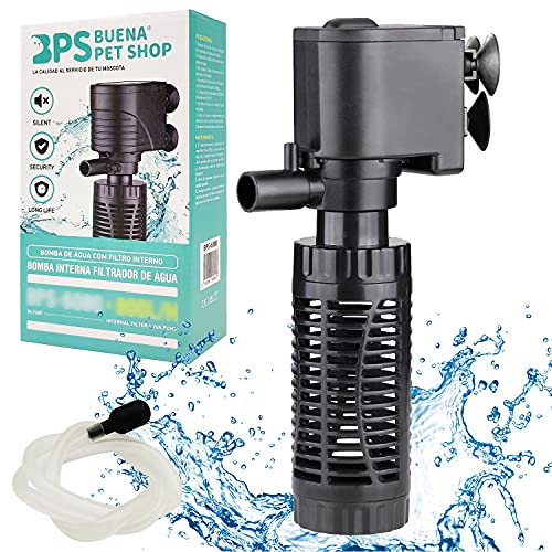 BPS Tauchpumpe für Aquarium, mit Filter 4 W, 400 l/h, Wasserpumpe, Filtertank für Aquarium, Hydrokulturteich, 15 x 7,5 cm, BPS-6078 von BPS BUENA PET SHOP