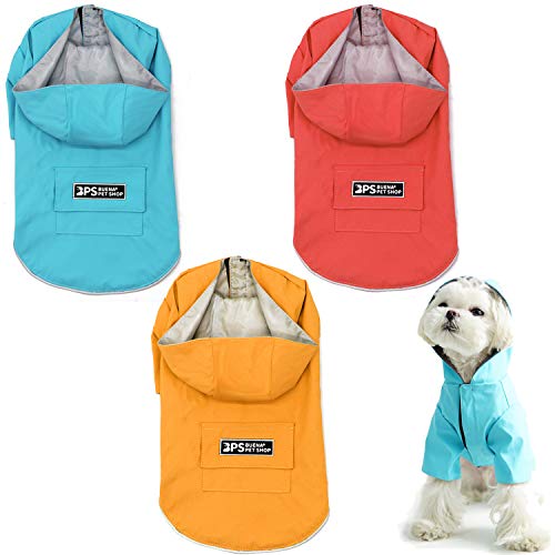 BPS Wasserdichte Regenjacke für Haustiere, Hunde, wasserdicht, mit Kapuze, Tasche für kleine mittelgroße und große Hunde, mit 100% Polyester Material (XXXL, Rot) BPS-9705RJ von BPS BUENA PET SHOP