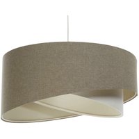 060-213-50 Hängeleuchte boho E27 max.1X60W Stoff strukturiert auf pp Kunststoff Vintage braun, beige, creme H:93cm Ø50cm dimmbar - Bps Koncept von BPS KONCEPT