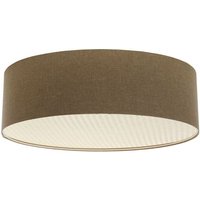 090-228-50 Deckenleuchte boho elegant E27 2x40W Stoff strukturiert auf PVC-Kunststoff, mit Rattan Diffusor graubraun H:24cm Ø50cm dimmbar - Bps von BPS KONCEPT