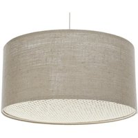 0N0-028-70 Hängeleuchte boho elegant E27 2x40W Hanf natürlich auf PVC-Kunststoff, mit Rattan Diffusor grau H:100cm Ø70cm dimmbar - Bps Koncept von BPS KONCEPT