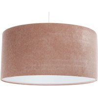 0E0-169-60 Hängeleuchte glamour Velourss strukturiert auf PVC-Basis puderrosa, weiß 1xE27 40W H:112 Ø60cm dimmbar - Bps Koncept von BPS KONCEPT