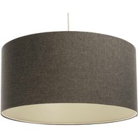 0E0-178-50 Hängeleuchte boho elegant E27 1x40W Stoff strukturiert auf PVC-Kunststoff dunkelgrau H:95cm Ø50cm dimmbar - Bps Koncept von BPS KONCEPT