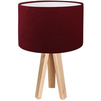 Dreibein Tischleuchte Holz Bordeaux Weiß 46cm Retro Dreibein Tischleuchte Holz Bordeaux Weiß 46cm Retro von BPS Koncept