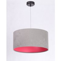 Hängelampe Schirm Grau Pink Stoff Retro Esszimmer von BPS Koncept