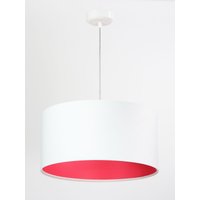 Hängelampe Weiß Retro rund Stoff Lampe Esszimmer von BPS Koncept