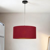 Hängeleuchte Stoff Ø40cm Rot Gold Retro Esstisch von BPS Koncept