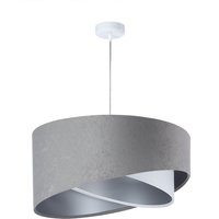 Pendellampe Esstisch rund Grau Weiß Silber Ø50cm von BPS Koncept
