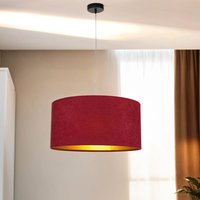 Pendellampe Rot Gold Retro Ø50cm Esstisch Stoff von BPS Koncept