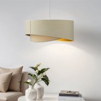Pendelleuchte Esstisch Creme Gold Stoff Lampe von BPS Koncept