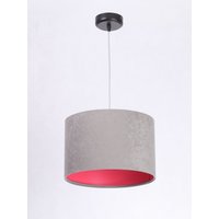 Pendelleuchte Esstisch Grau Pink Stoff rund Retro von BPS Koncept