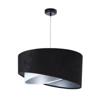 Pendelleuchte Schwarz Weiß Silber Stoff rund Ø50cm Pendelleuchte Schwarz Weiß Silber Stoff rund Ø50cm von BPS Koncept