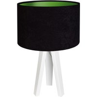 Schwarz grüne Tischlampe Holz 46cm Retro JERRY von BPS Koncept