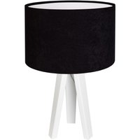 Schwarze Tischlampe Holz Dreibein 46cm Retro JERRY von BPS Koncept