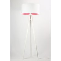 Stehlampe Weiß Pink Holz 140cm Retro Wohnzimmer von BPS Koncept