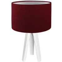 Tischlampe AIMEE Rot Silber Retro 46cm Holz von BPS Koncept
