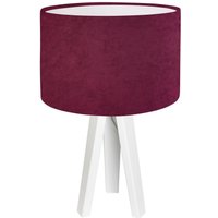 Tischlampe Beere Weiß 46cm Holz Dreibein Retro AIMEE von BPS Koncept