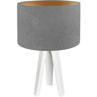 Tischlampe Holz Dreibein Grau Gold 46cm Retro ROSIE von BPS Koncept