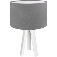 Tischlampe Holz Dreibein Grau Weiß 46cm Retro JERRY von BPS Koncept