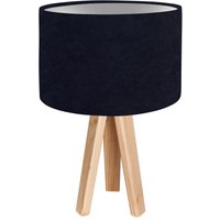 Tischlampe Holz Dunkelblau Silber Dreibein 46cm Retro von BPS Koncept
