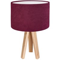 Tischlampe Pink Beere Weiß Holz Dreibein 46cm Retro von BPS Koncept