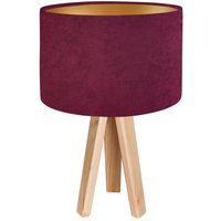 Tischlampe Rosa Beere Gold Holz Dreibein Retro Leuchte Tischlampe Rosa Beere Gold Holz Dreibein Retro Leuchte von BPS Koncept